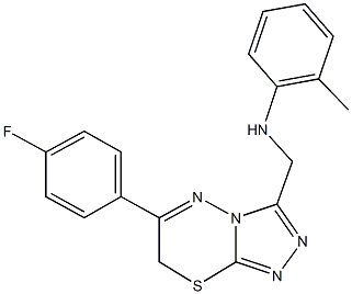 N-{[6-(4-fluorophenyl)-7H-[1,2,4]triazolo[3,4-b][1,3,4]thiadiazin-3-yl]methyl}-N-(2-methylphenyl)amine 结构式