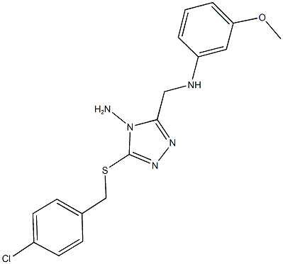 3-[(4-chlorobenzyl)sulfanyl]-5-[(3-methoxyanilino)methyl]-4H-1,2,4-triazol-4-amine 结构式