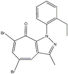 5,7-dibromo-1-(2-ethylphenyl)-3-methylcyclohepta[c]pyrazol-8(1H)-one 结构式