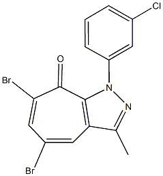 5,7-dibromo-1-(3-chlorophenyl)-3-methylcyclohepta[c]pyrazol-8(1H)-one 结构式