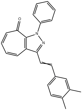 3-[2-(3,4-dimethylphenyl)vinyl]-1-phenylcyclohepta[c]pyrazol-8(1H)-one 结构式