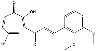 5-bromo-3-[3-(2,3-dimethoxyphenyl)acryloyl]-2-hydroxy-2,4,6-cycloheptatrien-1-one 结构式