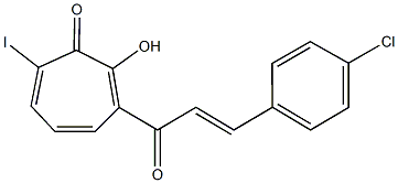 3-[3-(4-chlorophenyl)acryloyl]-2-hydroxy-7-iodo-2,4,6-cycloheptatrien-1-one 结构式