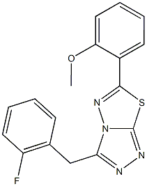 2-[3-(2-fluorobenzyl)[1,2,4]triazolo[3,4-b][1,3,4]thiadiazol-6-yl]phenyl methyl ether 结构式