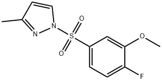 1-[(4-fluoro-3-methoxyphenyl)sulfonyl]-3-methyl-1H-pyrazole 结构式