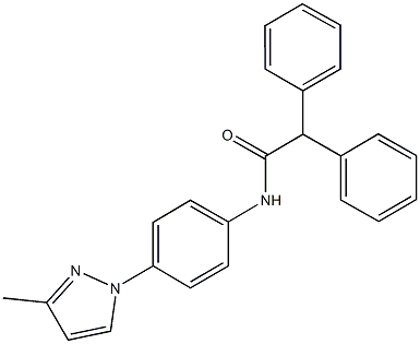 N-[4-(3-methyl-1H-pyrazol-1-yl)phenyl]-2,2-diphenylacetamide 结构式