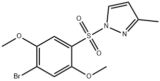 1-[(4-bromo-2,5-dimethoxyphenyl)sulfonyl]-3-methyl-1H-pyrazole 结构式