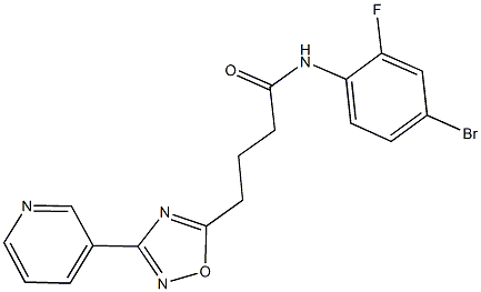 N-(4-bromo-2-fluorophenyl)-4-[3-(3-pyridinyl)-1,2,4-oxadiazol-5-yl]butanamide 结构式