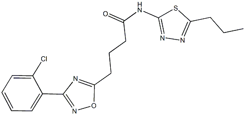 4-[3-(2-chlorophenyl)-1,2,4-oxadiazol-5-yl]-N-(5-propyl-1,3,4-thiadiazol-2-yl)butanamide 结构式