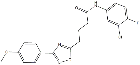 N-(3-chloro-4-fluorophenyl)-4-[3-(4-methoxyphenyl)-1,2,4-oxadiazol-5-yl]butanamide 结构式
