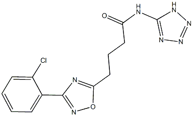 4-[3-(2-chlorophenyl)-1,2,4-oxadiazol-5-yl]-N-(1H-tetraazol-5-yl)butanamide 结构式