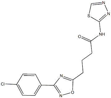 4-[3-(4-chlorophenyl)-1,2,4-oxadiazol-5-yl]-N-(1,3,4-thiadiazol-2-yl)butanamide 结构式