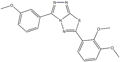6-(2,3-dimethoxyphenyl)-3-(3-methoxyphenyl)[1,2,4]triazolo[3,4-b][1,3,4]thiadiazole 结构式