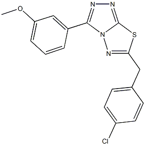 3-[6-(4-chlorobenzyl)[1,2,4]triazolo[3,4-b][1,3,4]thiadiazol-3-yl]phenyl methyl ether 结构式