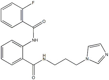 2-[(2-fluorobenzoyl)amino]-N-[3-(1H-imidazol-1-yl)propyl]benzamide 结构式
