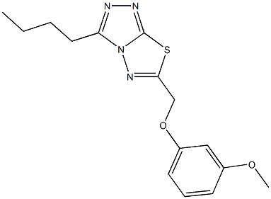 3-butyl-6-[(3-methoxyphenoxy)methyl][1,2,4]triazolo[3,4-b][1,3,4]thiadiazole 结构式