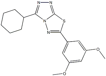 3-cyclohexyl-6-(3,5-dimethoxyphenyl)[1,2,4]triazolo[3,4-b][1,3,4]thiadiazole 结构式