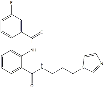 2-[(3-fluorobenzoyl)amino]-N-[3-(1H-imidazol-1-yl)propyl]benzamide 结构式