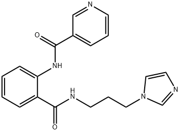 N-[2-({[3-(1H-imidazol-1-yl)propyl]amino}carbonyl)phenyl]nicotinamide 结构式