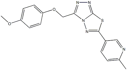 3-[(4-methoxyphenoxy)methyl]-6-(6-methyl-3-pyridinyl)[1,2,4]triazolo[3,4-b][1,3,4]thiadiazole 结构式