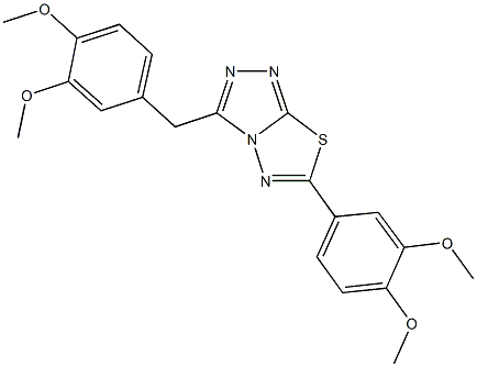 3-(3,4-dimethoxybenzyl)-6-(3,4-dimethoxyphenyl)[1,2,4]triazolo[3,4-b][1,3,4]thiadiazole 结构式