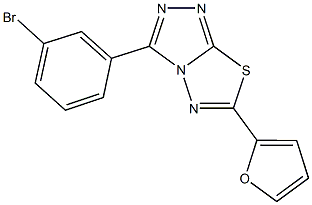 3-(3-bromophenyl)-6-(2-furyl)[1,2,4]triazolo[3,4-b][1,3,4]thiadiazole 结构式