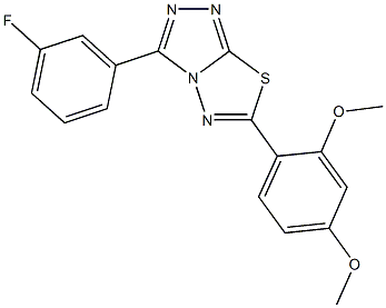 6-(2,4-dimethoxyphenyl)-3-(3-fluorophenyl)[1,2,4]triazolo[3,4-b][1,3,4]thiadiazole 结构式