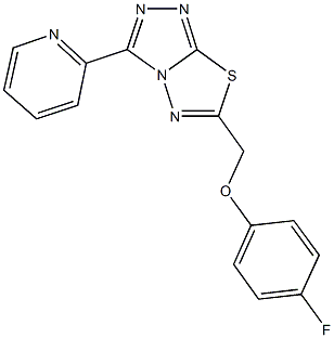 6-[(4-fluorophenoxy)methyl]-3-(2-pyridinyl)[1,2,4]triazolo[3,4-b][1,3,4]thiadiazole 结构式