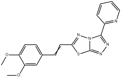 6-[2-(3,4-dimethoxyphenyl)vinyl]-3-(2-pyridinyl)[1,2,4]triazolo[3,4-b][1,3,4]thiadiazole 结构式