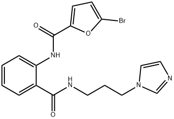 5-bromo-N-[2-({[3-(1H-imidazol-1-yl)propyl]amino}carbonyl)phenyl]-2-furamide 结构式