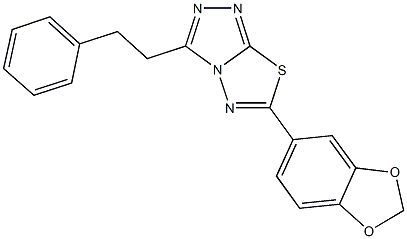 6-(1,3-benzodioxol-5-yl)-3-(2-phenylethyl)[1,2,4]triazolo[3,4-b][1,3,4]thiadiazole 结构式