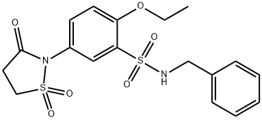 N-benzyl-5-(1,1-dioxido-3-oxo-2-isothiazolidinyl)-2-ethoxybenzenesulfonamide 结构式