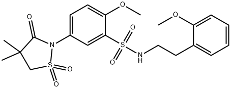 5-(4,4-dimethyl-1,1-dioxido-3-oxo-2-isothiazolidinyl)-2-methoxy-N-[2-(2-methoxyphenyl)ethyl]benzenesulfonamide 结构式