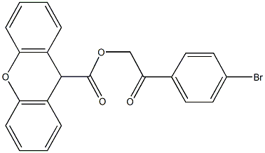 2-(4-bromophenyl)-2-oxoethyl 9H-xanthene-9-carboxylate 结构式