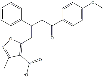 4-{4-nitro-3-methyl-5-isoxazolyl}-1-(4-methoxyphenyl)-3-phenyl-1-butanone 结构式