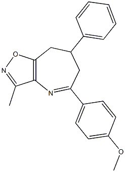 5-(4-methoxyphenyl)-3-methyl-7-phenyl-7,8-dihydro-6H-isoxazolo[4,5-b]azepine 结构式