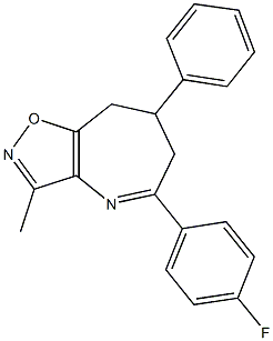 5-(4-fluorophenyl)-3-methyl-7-phenyl-7,8-dihydro-6H-isoxazolo[4,5-b]azepine 结构式