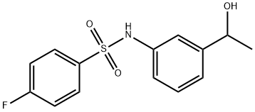 4-fluoro-N-[3-(1-hydroxyethyl)phenyl]benzenesulfonamide 结构式