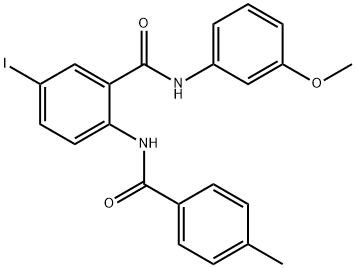 5-iodo-N-(3-methoxyphenyl)-2-[(4-methylbenzoyl)amino]benzamide 结构式