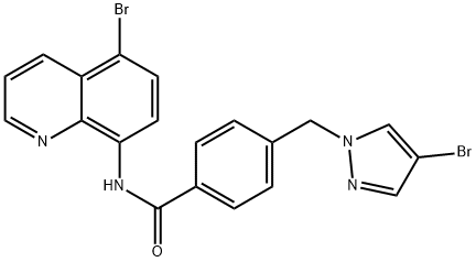 4-[(4-bromo-1H-pyrazol-1-yl)methyl]-N-(5-bromo-8-quinolinyl)benzamide 结构式