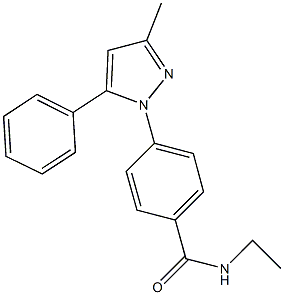 N-ethyl-4-(3-methyl-5-phenyl-1H-pyrazol-1-yl)benzamide 结构式