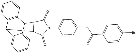 4-(16,18-dioxo-17-azapentacyclo[6.6.5.0~2,7~.0~9,14~.0~15,19~]nonadeca-2,4,6,9,11,13-hexaen-17-yl)phenyl 4-bromobenzoate 结构式