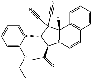 3-acetyl-2-(2-ethoxyphenyl)-2,3-dihydropyrrolo[2,1-a]isoquinoline-1,1(10bH)-dicarbonitrile 结构式