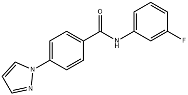 N-(3-fluorophenyl)-4-(1H-pyrazol-1-yl)benzamide 结构式