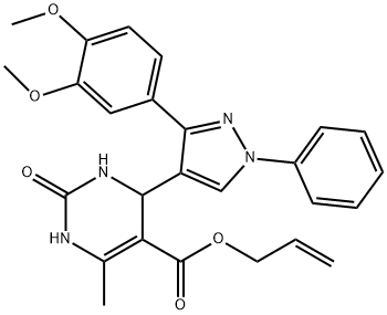 allyl 4-[3-(3,4-dimethoxyphenyl)-1-phenyl-1H-pyrazol-4-yl]-6-methyl-2-oxo-1,2,3,4-tetrahydropyrimidine-5-carboxylate 结构式