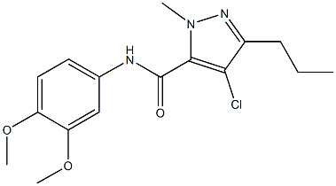 4-chloro-N-(3,4-dimethoxyphenyl)-1-methyl-3-propyl-1H-pyrazole-5-carboxamide 结构式