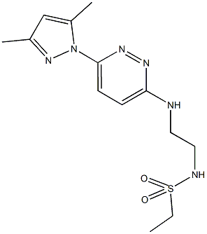 N-(2-{[6-(3,5-dimethyl-1H-pyrazol-1-yl)-3-pyridazinyl]amino}ethyl)ethanesulfonamide 结构式