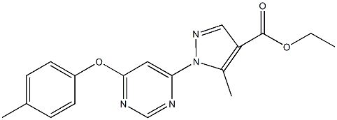 ethyl 5-methyl-1-[6-(4-methylphenoxy)-4-pyrimidinyl]-1H-pyrazole-4-carboxylate 结构式