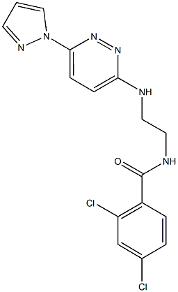2,4-dichloro-N-(2-{[6-(1H-pyrazol-1-yl)-3-pyridazinyl]amino}ethyl)benzamide 结构式