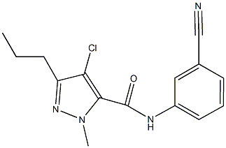 4-chloro-N-(3-cyanophenyl)-1-methyl-3-propyl-1H-pyrazole-5-carboxamide 结构式